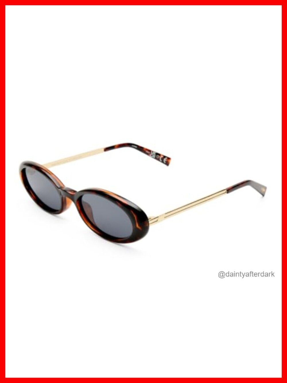 Oversized Tortoiseshell Sunglasses with Soft Case